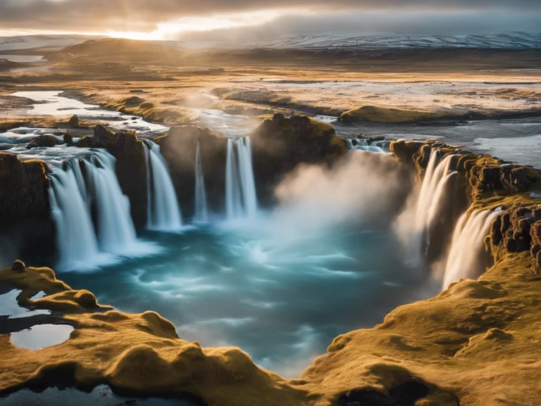 Breathtaking view of Iceland’s Golden Circle, featuring majestic waterfalls, geysers, and volcanic landscapes.